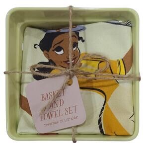 NWT Disney Parks Basket n Towel Set Epcot Food n Wine Festival Princess Tiana